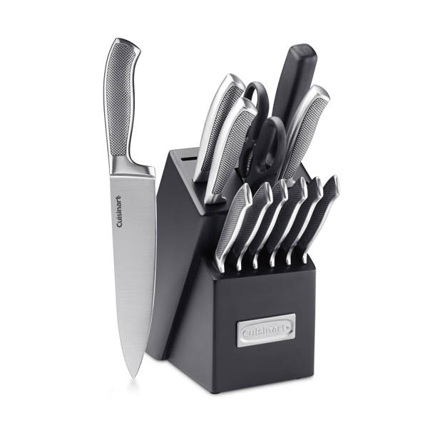 Set Coltelli Da Cucina In Acciaio INOX Cuisinart 15 Pezzi Graphix Collection - Blocco Con Forbici E Affilatoio, Inclusi Coltello Chef, Santoku E Da Bistecca
